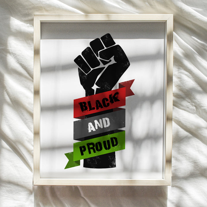 African American Wall Art - Black Art - African American Flag - Black Lives Matter Sign Poster - Black Pride - Black Culture - Civil Rights Afro American Wall Decor - Motivational Gift for Men, Women