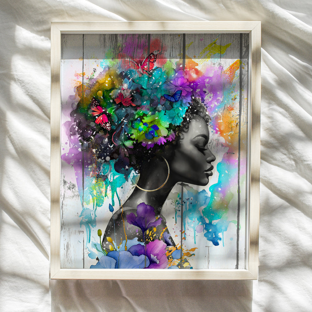 African-American art Black Art - Black Girl Magic Abstract Wall Decor - African American Wall Art - Shabby chic Modern Home Decor - Farmhouse Black Wall Art Aesthetic Bedroom Decor for Black women