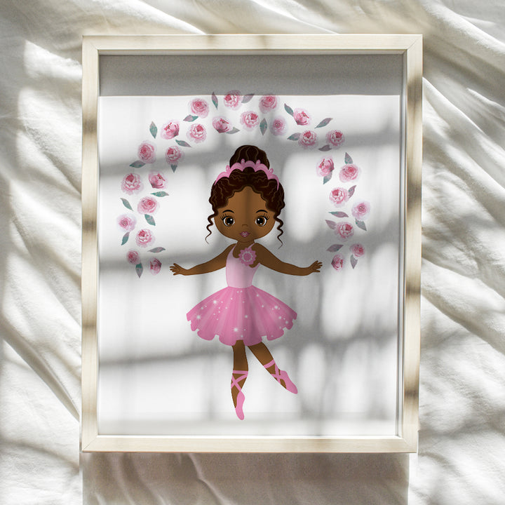 African American Wall Decor - African American Girls - Black Girl Gifts - African American Girl Gifts - Black Wall Art - Black Culture - Afro Wall Art - Ballerina Wall Decor - Little Girls Room Decor