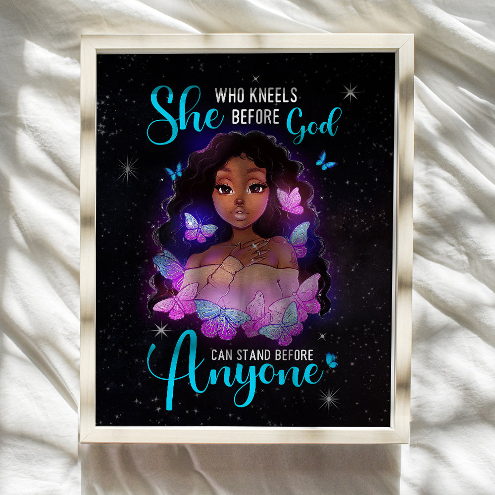 Black Girl Magic Wall Art Poster for Religious Black women, African Americans - Christian Wall Art - spiritual Wall Decor - God Wall Decor - Inspirational Saying Wall Decor - Girls Bedroom Decor 8x10