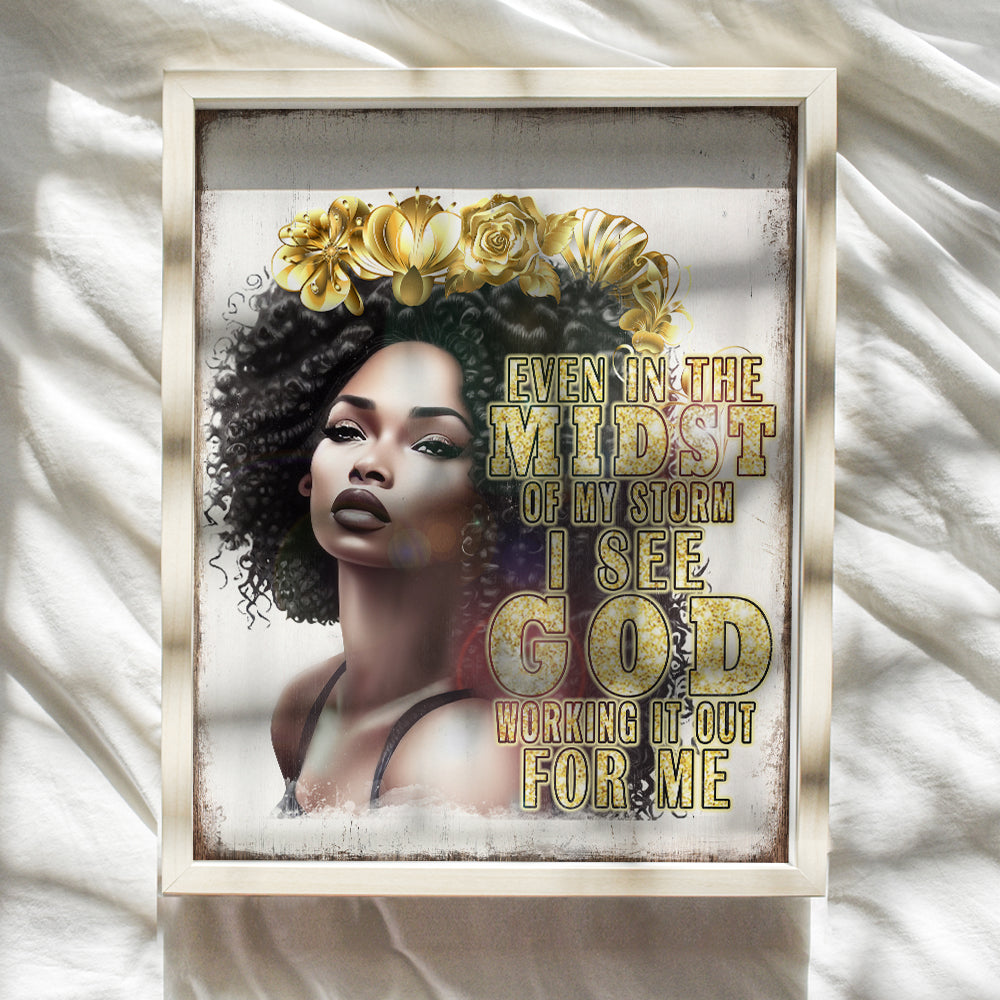 African Americans Inspirational quote - Black women Christian Art - Black Girl spiritual Gifts - Faith God Wall Decor - African American Wall Art - positive Quotes Inspiration Saying - religious Decor