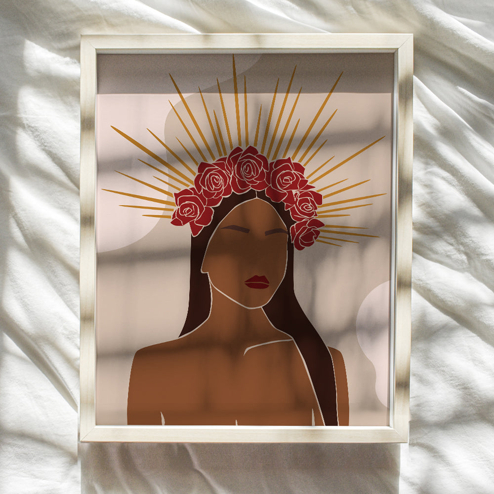 African American Women - Aesthetic Wall Decor - Mid Century Modern Minimalist Wall Art- African American Wall Wall Art - Black Wall Art - Latina Women - Abstract Wall Art - Hispanic Women Boho Decor