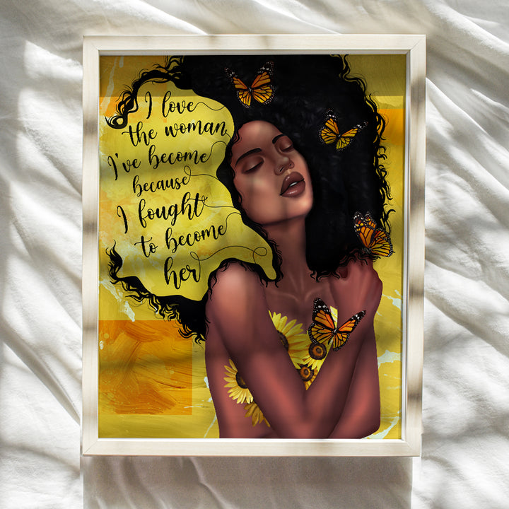 African American Wall Art & Decor - Afrocentric Wall Art - Black Art - Inspirational Wall Art Sayings - Positive Quotes Wall Decor- Encouragement Gifts for Women Girls Teens - Motivational Posters