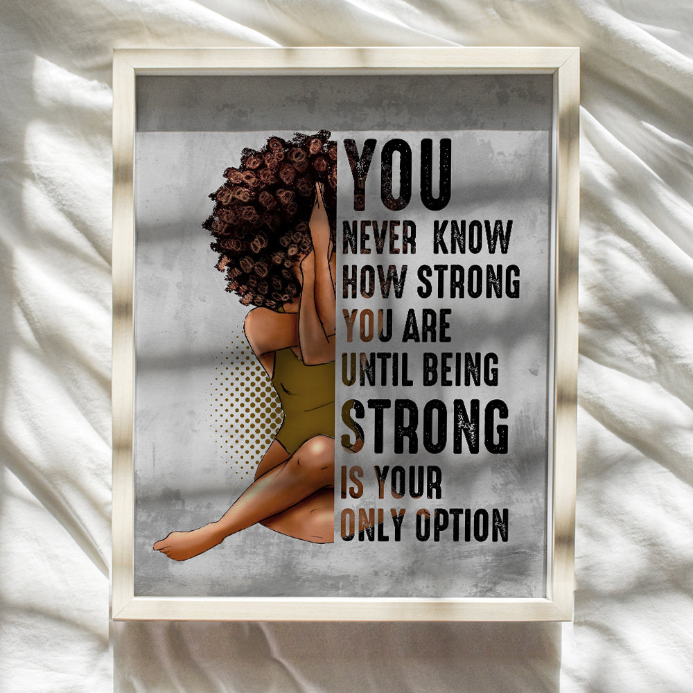 Inspirational African American Wall Art & Decor - Black Art - Encouragement Gifts for Women Woman - Uplifting Positive Quotes - Afro Girl - Motivational Posters - Bedroom Living Room Home Office