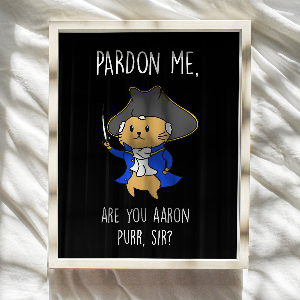 Pardon Me Are You Aaron Purr Sir - Alexander Hamilton Wall Art Decoration - Unique Funny Gift for Broadway Musical Play Fans - Home Decor for Bedroom, Living Room - Humorous Poster Print