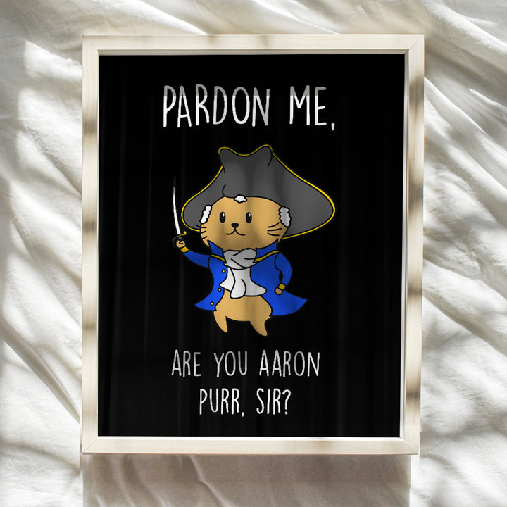 Pardon Me Are You Aaron Purr Sir - Alexander Hamilton Wall Art Decoration - Unique Funny Gift for Broadway Musical Play Fans - Home Decor for Bedroom, Living Room - Humorous Poster Print