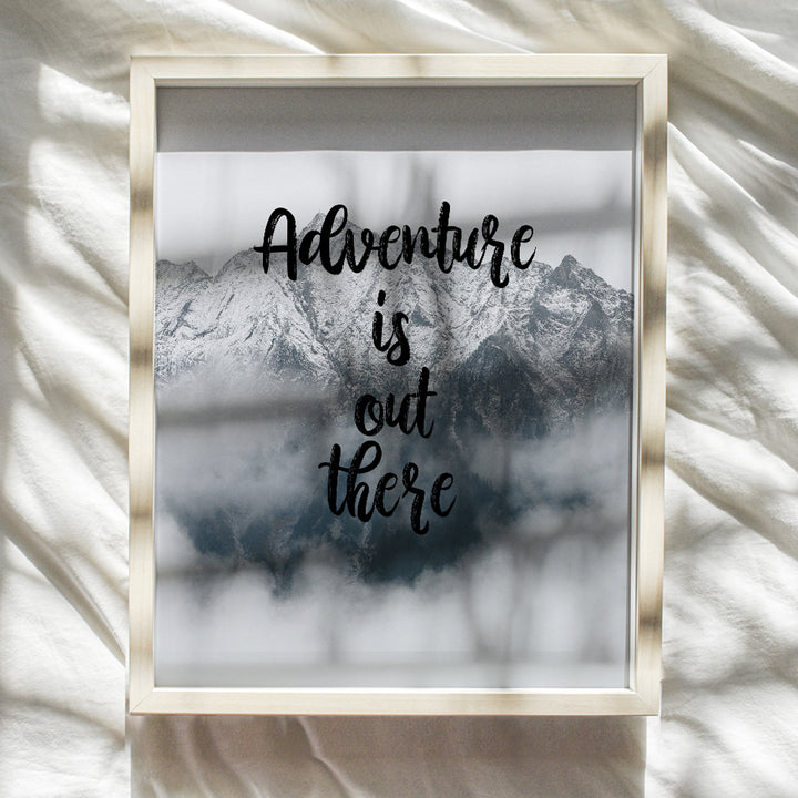 Adventure Inspirational Art Print - Motivational Wall Art Poster - Chic Home Decor for Bedroom, Living Room, Kitchen, Bathroom, Office, Game, Teen Room - Gift for Graduation, 8x10 Photo- Unframed