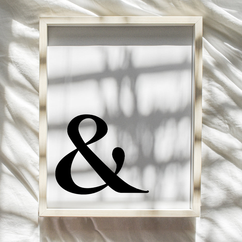 Ampersand Wall Decor - Gift for Vintage Typewriter Fans, Writer, Author, Journalist, Literature, Literary Fans, Executive Assistant - 8x10 Home Decoration UNFRAMED Art Poster Print