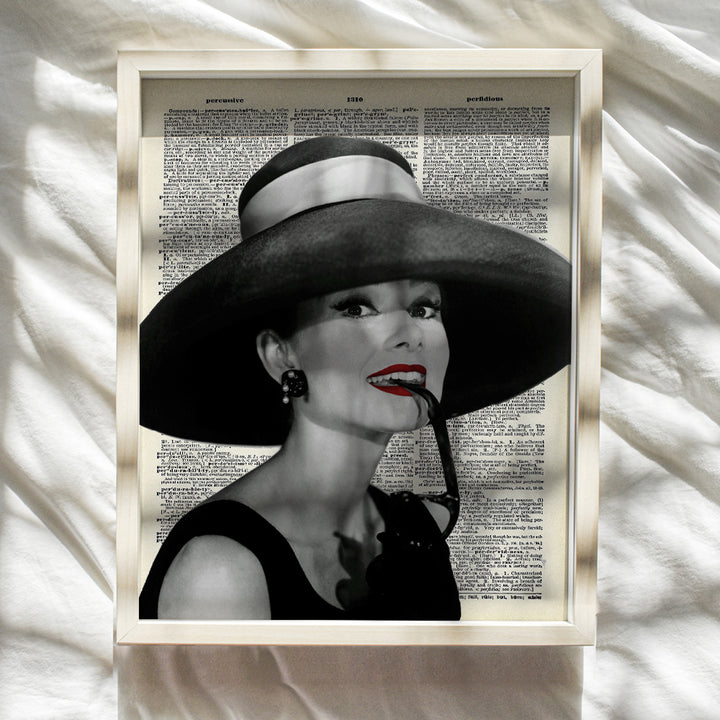 Audrey Hepburn Dictionary Wall Art - 8x10 Glam Photo Picture - Chic Unique Gift for Vintage Hollywood Movie Fans - Unframed Poster Print Home Decor, Room Decoration