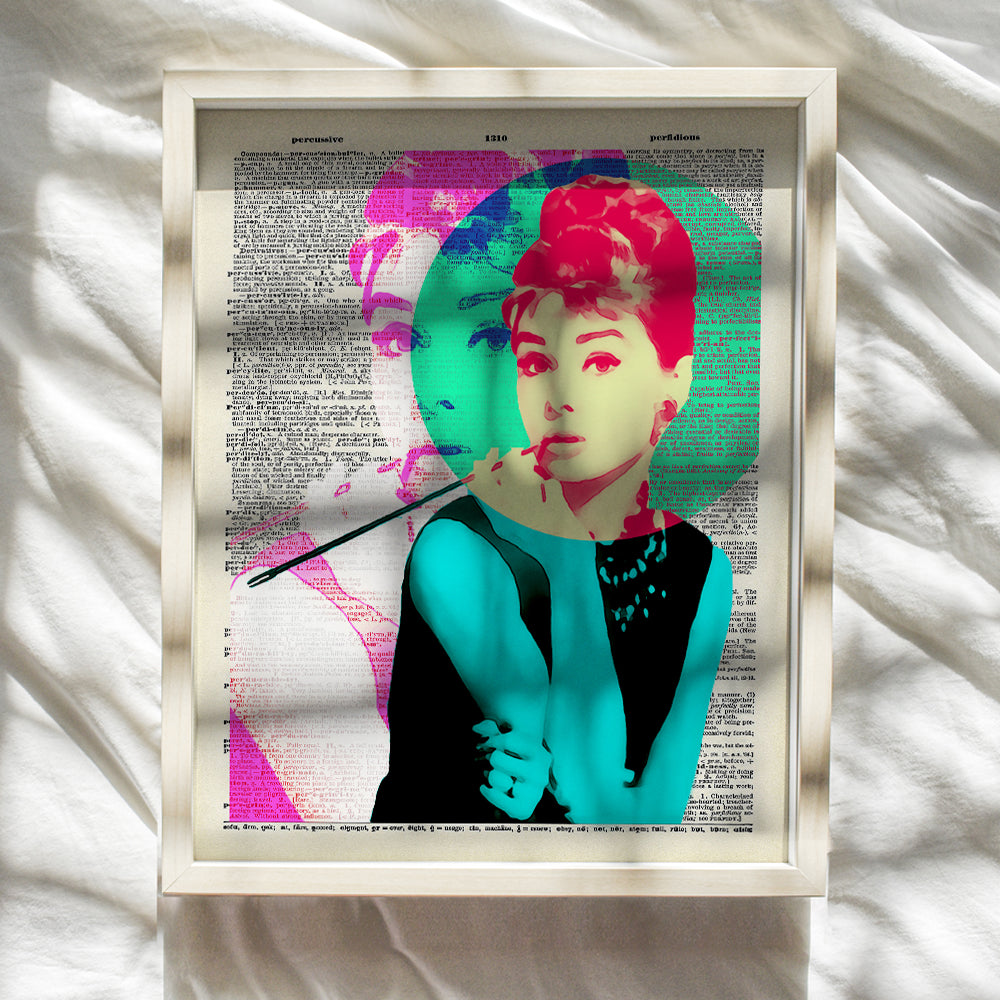 Audrey Hepburn Wall Art - Audrey Hepburn Poster - Modern Contemporary Pop Art Print - Contemporary - Chic Home Decor for Bedroom, Living Room, Office, Girls, Teens Room, Dorm - Gift for Women, 8x10