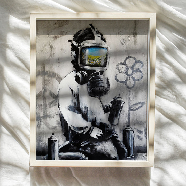 Banksy Urban Street Mural 8x10 Wall Decor Picture - Contemporary Modern Art Graffiti Decoration for Home, Apartment, Office, Bedroom, Dorm, Living Room - Gift for Women, Teens