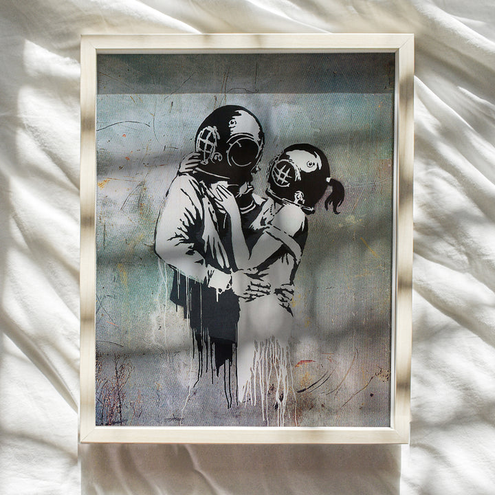 Banksy Diver Lovers Graffiti Picture - 8x10 Photo - Chic Decor for Beach House, Lake Home, Dorm - Cool Street Art Gift - Unframed Poster Print