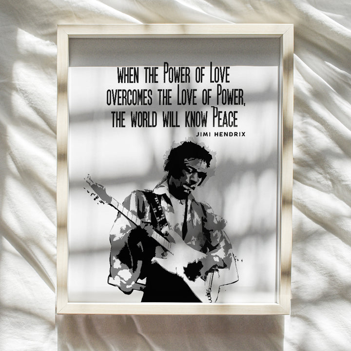 Jimi Hendrix Poster,- Inspirational Wall Art Print - Graffiti Street Art, Urban Home or Wall Decor - Gift for 60's Music, Woodstock Fans, Guitarists, Musicians - 8x10 Quote Photo Picture