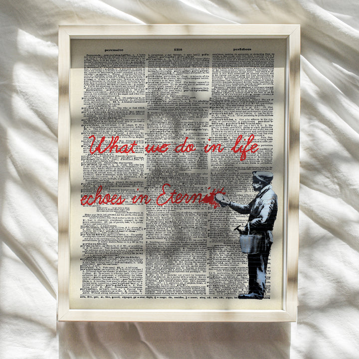 Inspirational Motivational Banksy Dictionary Art Print - Vintage Upcycled Graffiti Wall Art Poster- Chic Home Decor for Bedroom, Living Room, Kitchen, Office, Family Room - Gift for - 8x10 Unframed