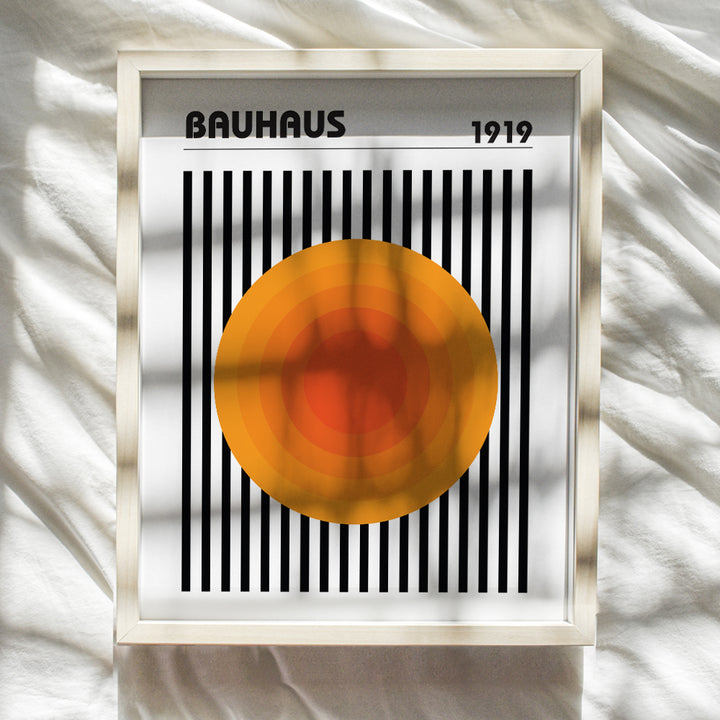 Mid-century modern Bauhaus Art - Burnt Orange Geometric Wall Decor Living room - Retro Vintage Minimalist Wall Art - Abstract Art Home Decor Bedroom Wall Decor - Gallery Style Line art Bauhaus Poster