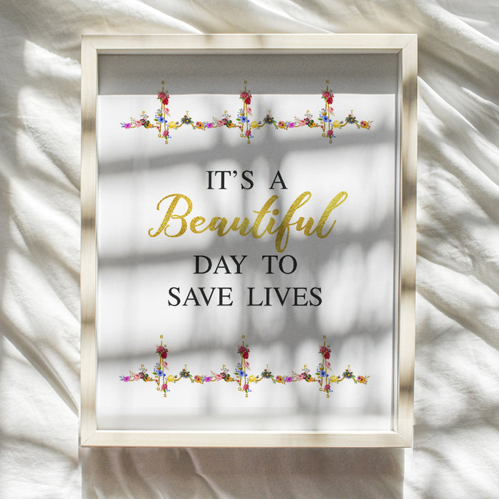 Doctor Nurse Motivational Wall Art Poster - Hospital or Medical Office Decor - Appreciation or Graduation Gift for Physician Assistant, RN, EMT, First Responder - 8x10 UNFRAMED Decoration