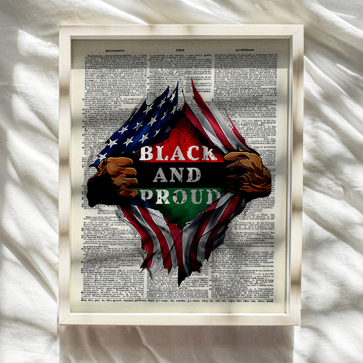 Black Pride, African American Dictionary Wall Art - 8x10 Photo Poster - Patriotic Gift for Black History Month, Martin Luther King, Malcolm X Fans - Black Lives Matter