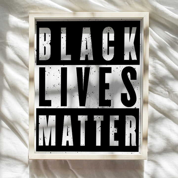 Black Lives Matter Wall Art Poster - 8x10 African American Pride Print for Living Room, Bedroom, Office - Gift for Black History Month, Civil Rights, Martin Luther King, Malcolm X Fans - UNFRAMED