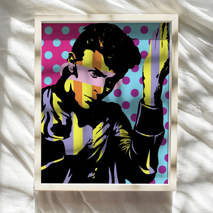 David Bowie Poster - 8x10 Wall Art, Wall Decor - Home Decoration for Bedroom, Living Room, Apartment - Cool Unique Gift for 80s Music, Ziggy Stardust Fan - Andy Warhol Style Pop Art Picture - UNFRAMED