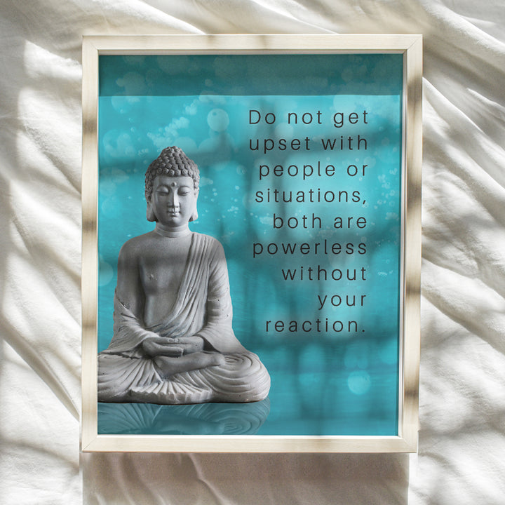 Buddha Decor - Zen Wall Art - Meditation Picture Print Home Decoration for Spa, Living Room, Yoga Studio, Bedroom - Inspirational New Age Quote Saying - Gift for Women, Buddhism Fan, Buddhist - 8x10