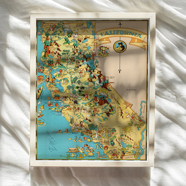 California Poster - California Wall Decor - California Wall Art - California Travel - Unique Gift for CA, Los Angeles, LA, San Francisco Fans - Vintage Retro Travel Posters Room Decoration - 8x10