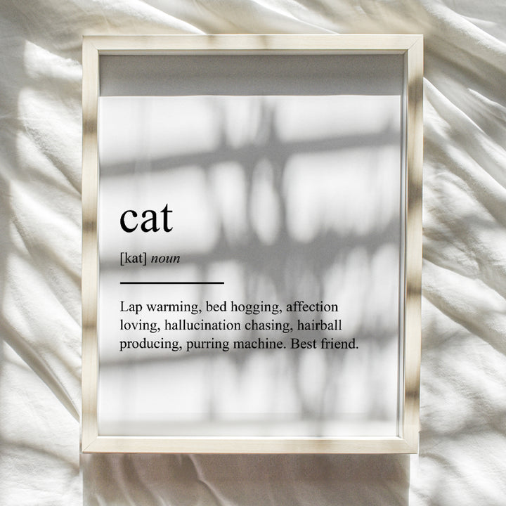 Cat Definition Wall Art, Home Decor - Funny Poster, Print - Unique Room Decorations for Bedroom, Living Room, Veterinarian, Vet Office - Gift for Kitty, Feline, Kitten Lovers, 8x10 Photo UNFRAMED