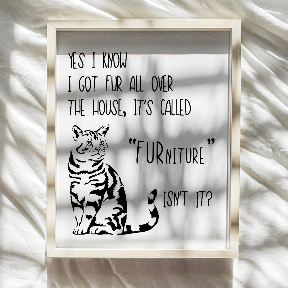 Cat Lovers Wall Art - Funny 8x10 Typography Home Decor, Room Decoration Poster Print - Humorous Affordable Gift for Animal and Pet Owners, Kitty, Kitten Fans - Unframed Picture Photo Sign