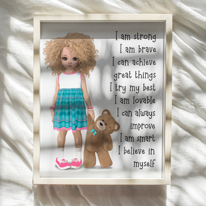 Wall Decor for Girls - Inspirational Gifts for Girls - Wall Art for Girls - Little Girls Bedroom - Toddler Girls Room - Positive Affirmations - Positive Wall Art Sayings - Positive Quotes Wall Decor