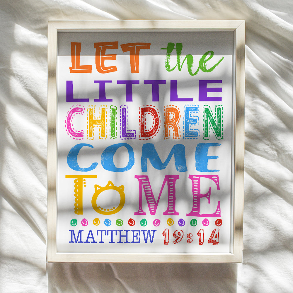 Religious Scripture Wall Decor for Boys Room Art, Girls Bedroom, Kids Bathroom, Church Bible Study Classroom, Playroom, Family Room - Cute Inspirational Christian Gifts Poster Print Picture