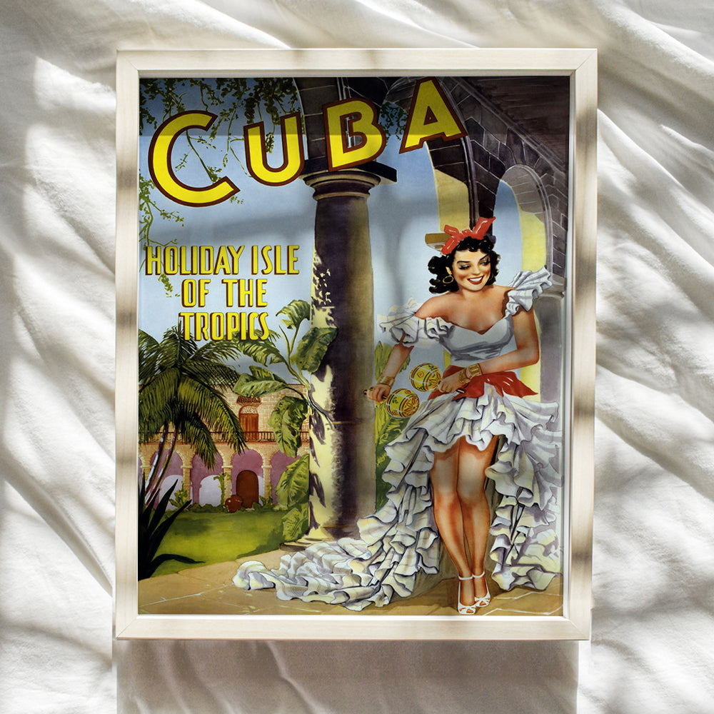 Cuba Travel Poster Vintage Wall Art Print - 8x10 Unframed Photo - Makes a Great Gift - Chic Home Decor