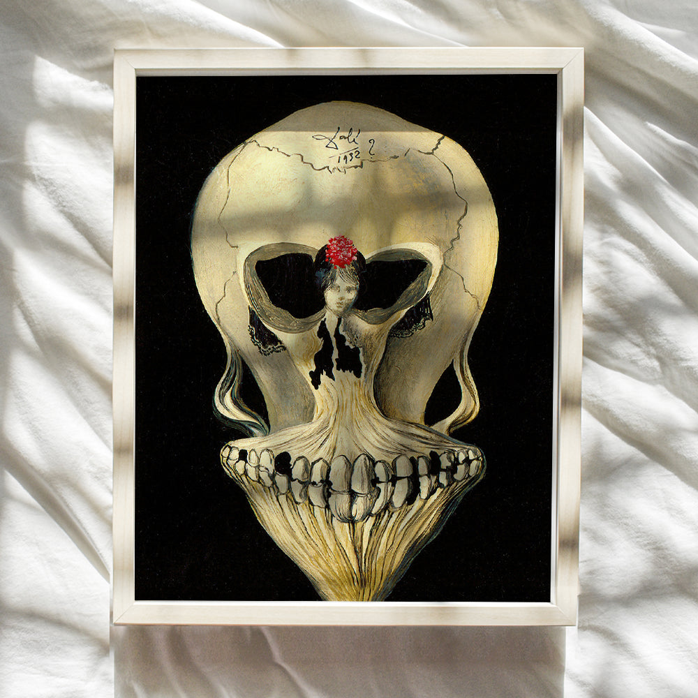 Salvador Dali Skull Wall Art & Decor - Aesthetic Room Decor - Gallery Wall Art - Goth Gothic Home Decor - Salvador Dali Prints - Creepy Hipster Surrealism Wall Art - Museum Poster - Optical Illusion