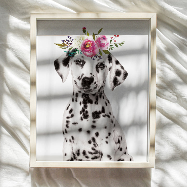 Dog Wall Decor - Cute Dog Wall Art - Dalmatian Puppy Wall Decor - Dog Gifts for Women - Toddler Little Girls Bedroom Decor - Baby Girl Room - Baby Girl Nursery - Bedroom Decor for Women