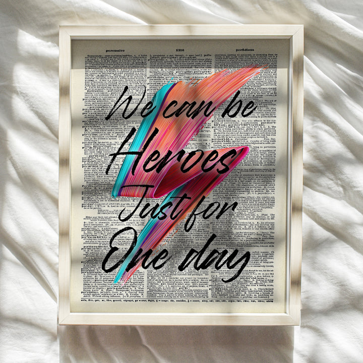 David Bowie Lyrics Upcycled Dictionary Wall Art Decor Print - 8x10 Home Decoration Poster for Bedroom, Game Room, Man Cave - Gift for Ziggy Stardust, 60's, 70s, 80s, Punk Rock Music Fans, Men, Women