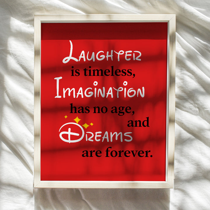 Laughter Quote Wall Art Decor - 8x10 Inspirational Home decoration for Boy, Girl, Kids Bedroom, Office, Living Room - Gift for Women, Men, World Fans- UNFRAMED Poster print