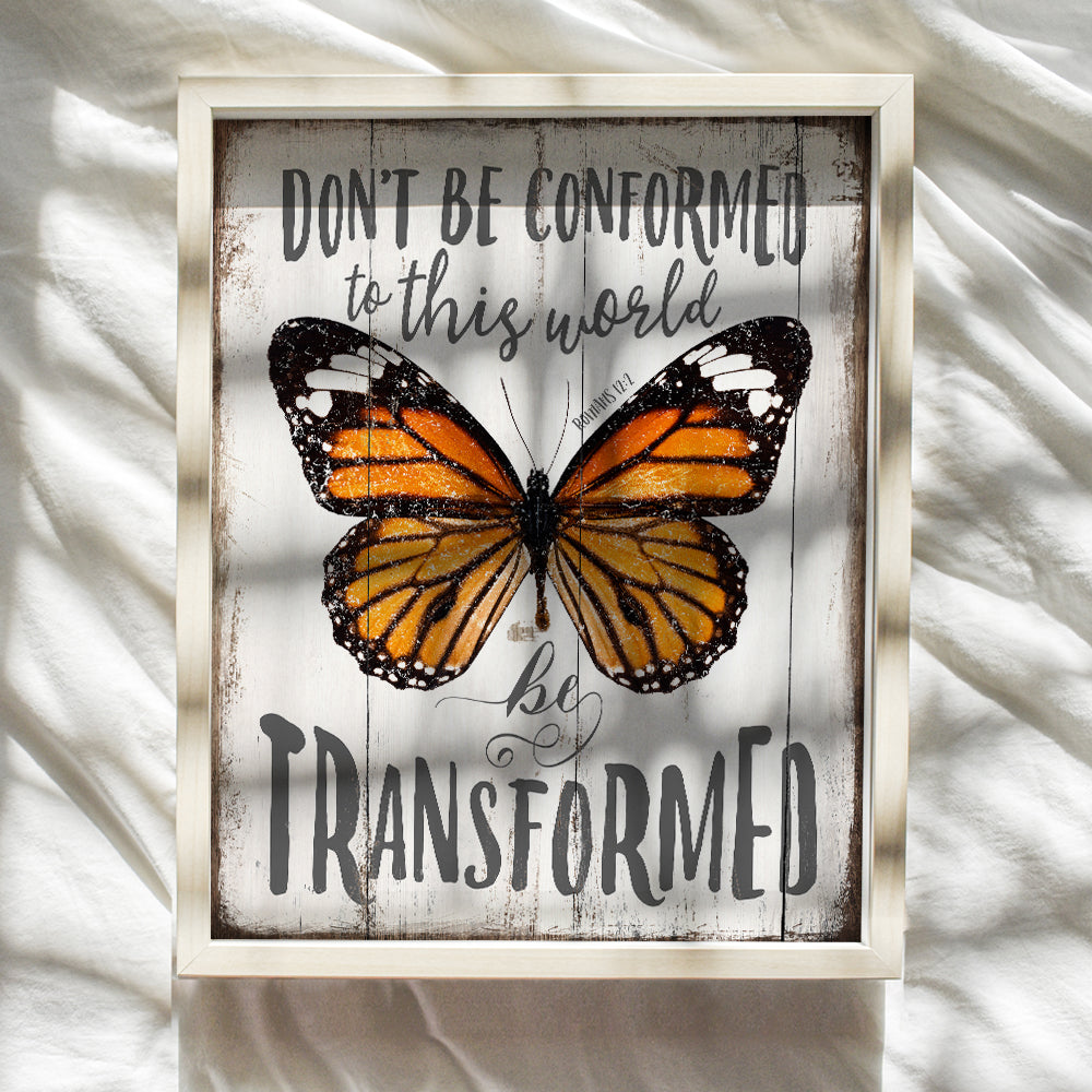 Motivational Butterfly Wall Art Poster - 8x10 Rustic Home Decor, Decoration for Bedroom, Bathroom, Office, Living Room - Inspirational Cute Gift for Women, Woman, Teen Girls - UNFRAMED Picture Print