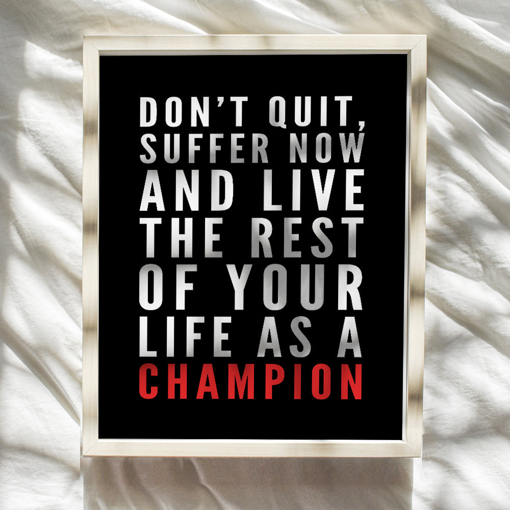 Motivational Quote Wall Art, Home Decor - Gift for Entrepreneur, Coach, Trainer, Boxing Fans - Inspirational Poster, Print - Unique Room Decorations for Office, Gym, Kids Room - 8x10 Unframed