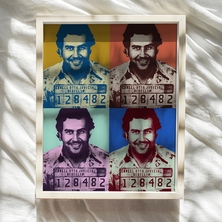 Pablo Escobar Mugshot, Modern Pop Art Wall Decor - 8x10 Contemporary Andy Warhol Style Decoration for Dorm Room, Apartment, Teens Room, Man Cave - Unique Contemporary Home Decor and Great Gift