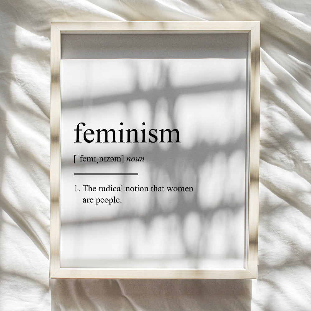 Feminism Definition Wall Decor Picture - Funny Contemporary Modern Art Decoration for Home, Apartment, Bedroom, Living Room, Dorm - Gift for Women, Woman, Girls - 8x10 Poster Print