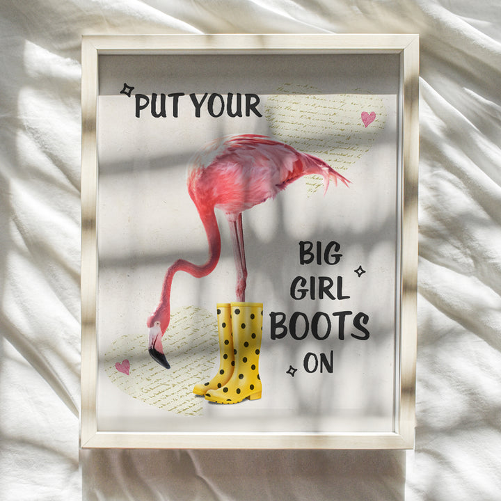 Motivational Gift for Women - Girls Room Decor or Wall Decor for Bathroom, Bedroom - Kids Wall Art, Room Decor, Home Decorations - Cute Chic Tropical Flamingo - Funny 8x10 Poster Picture Print