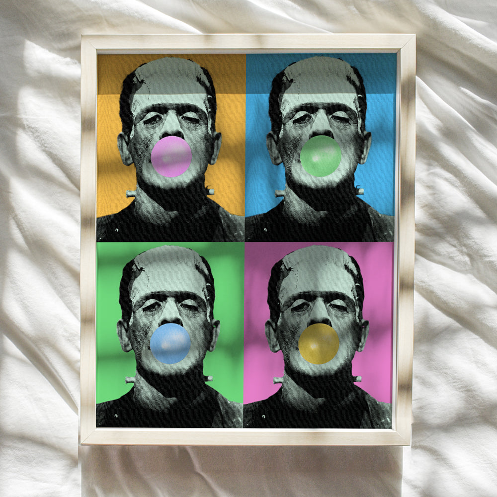 Frankenstein Horror Movie Wall Art & Decor - Vintage Scary Movie Poster Picture Print - Hollywood Monster Movie - Goth, Gothic Gifts - Mary Shelley - Funny Retro Photo - Man Cave, Men, Teens Bedroom