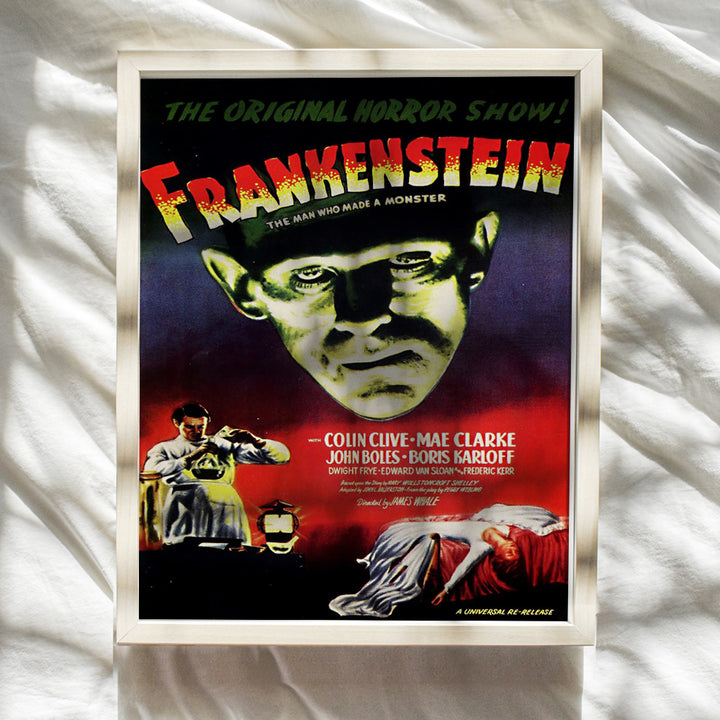 Frankenstein - 8x10 Boris Karloff Classic Vintage Hollywood Horror Movie Poster Wall Art Print - Creepy Scary Movie Home Decor Picture for Man Cave, Boys Bedroom, Teens Room - Gift for Men