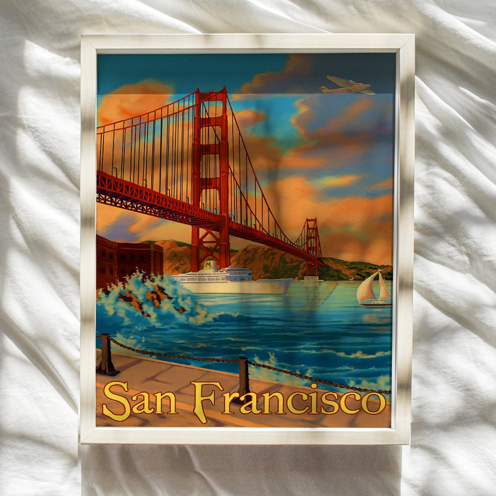 Golden Gate Bridge Unframed Photo - Vintage Wall Art Print - Makes a Great Gift - Chic Home Decor - Ready to Frame (8x10)