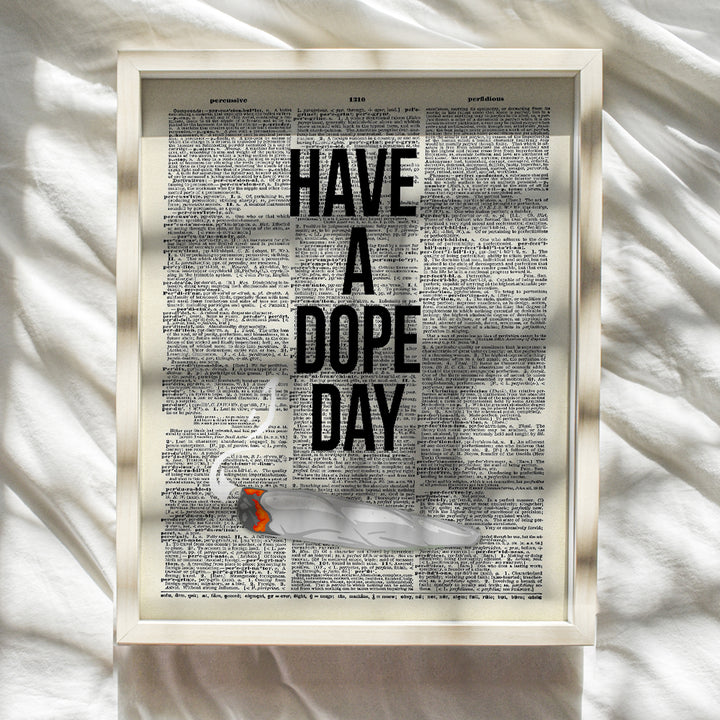 Dope Poster, Dope Wall Decor, Weed Decoration - 8x10 UNFRAMED Marijuana Wall Art, Cannabis Room Decor - Unique Cool Gift for Ganja, Spliff, Pot Smoking Fan