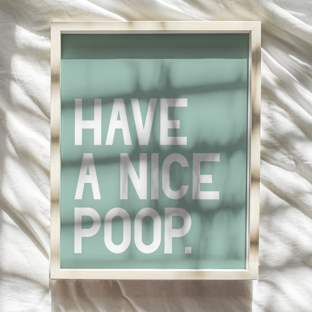 Funny Bathroom Wall Art Print - Makes a Great Affordable Gift and Humorous Home Decor - 8x10 Typography Photo - Unframed - Have a Nice Poop