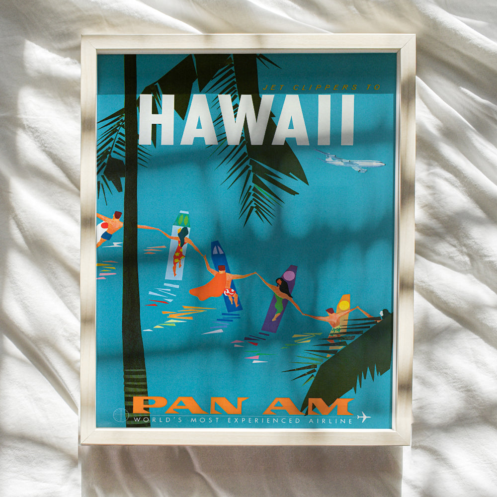 Hawaii Travel Poster Wall Art Print - Unique Hawaiian Home Decor for Tropical Beach House, Bedroom, Bathroom, Living Room - Makes a Great Gift - 8x10 Photo Unframed