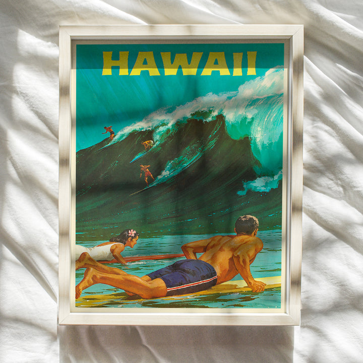 Hawaii Wall Decor - Surfing Wall Art - Surf Decor - Hawaiian Wall Decor - Tropical Wall Decor - Hawaiian Wall Art - Ocean Wall Decor - Vintage Travel Posters - 8x10 Picture