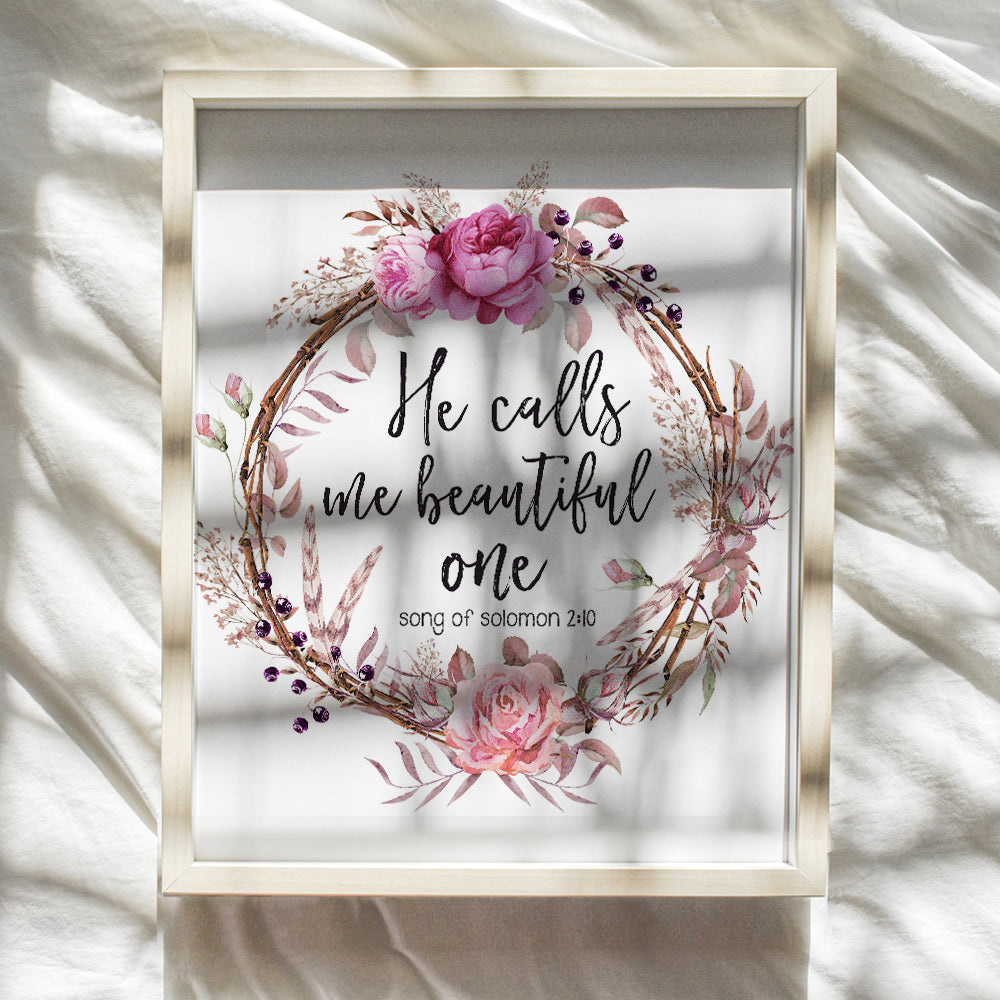 Inspirational Positive Quotes Christian Bible Verse Wall Decor - Religious Gift for Women, Girls, Teens - Blessed Scripture Wall Art for Bedroom, Living Room, Bathroom - 8x10 Motivational Poster