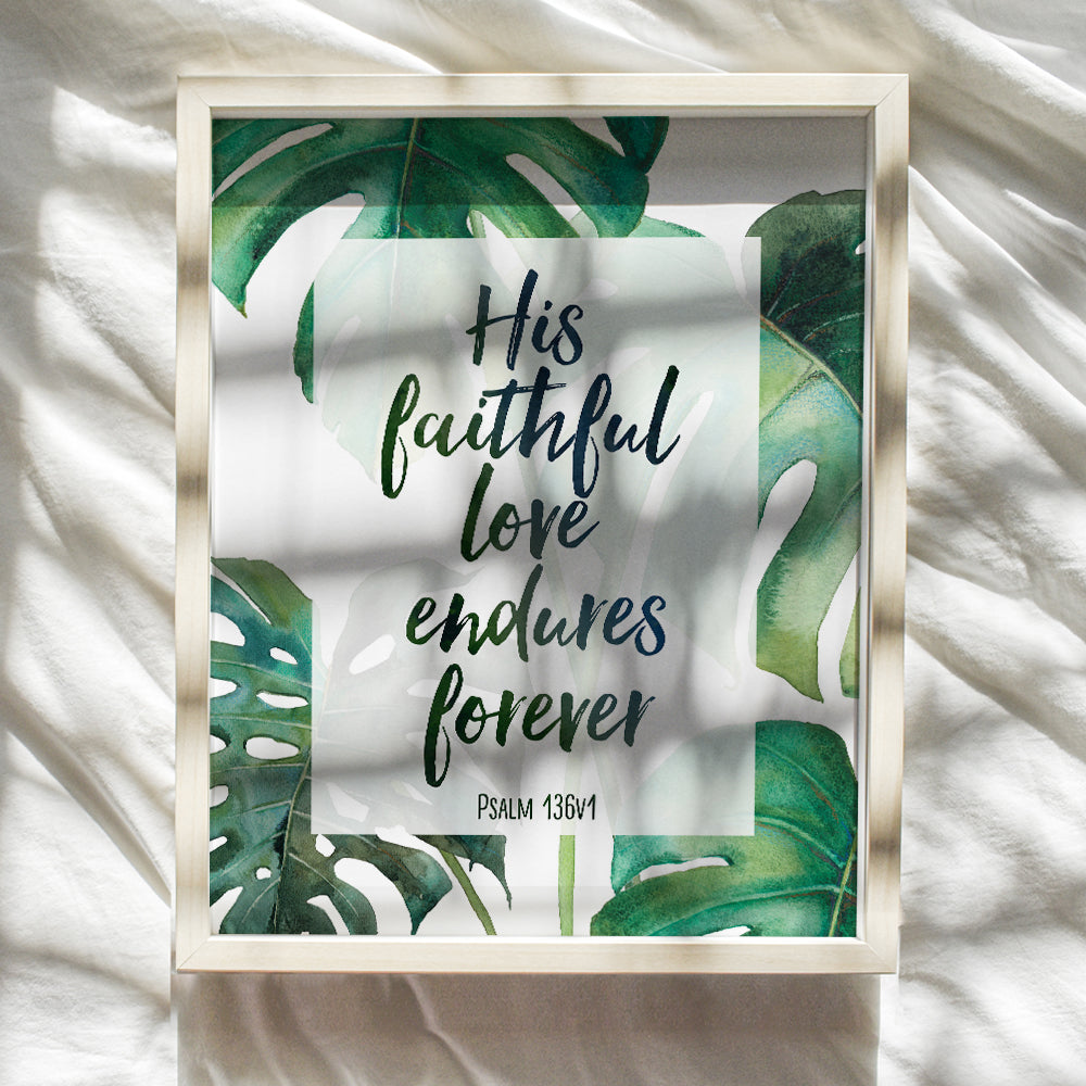 Psalms Christian Wall Art - Religious Wall Decor - Scripture Wall Art - Catholic Gifts - Tropical Palm Tree Decor - Palm Leaves - Palm Leaf Church Decorations - Bible Verses Wall Decor - Proverbs