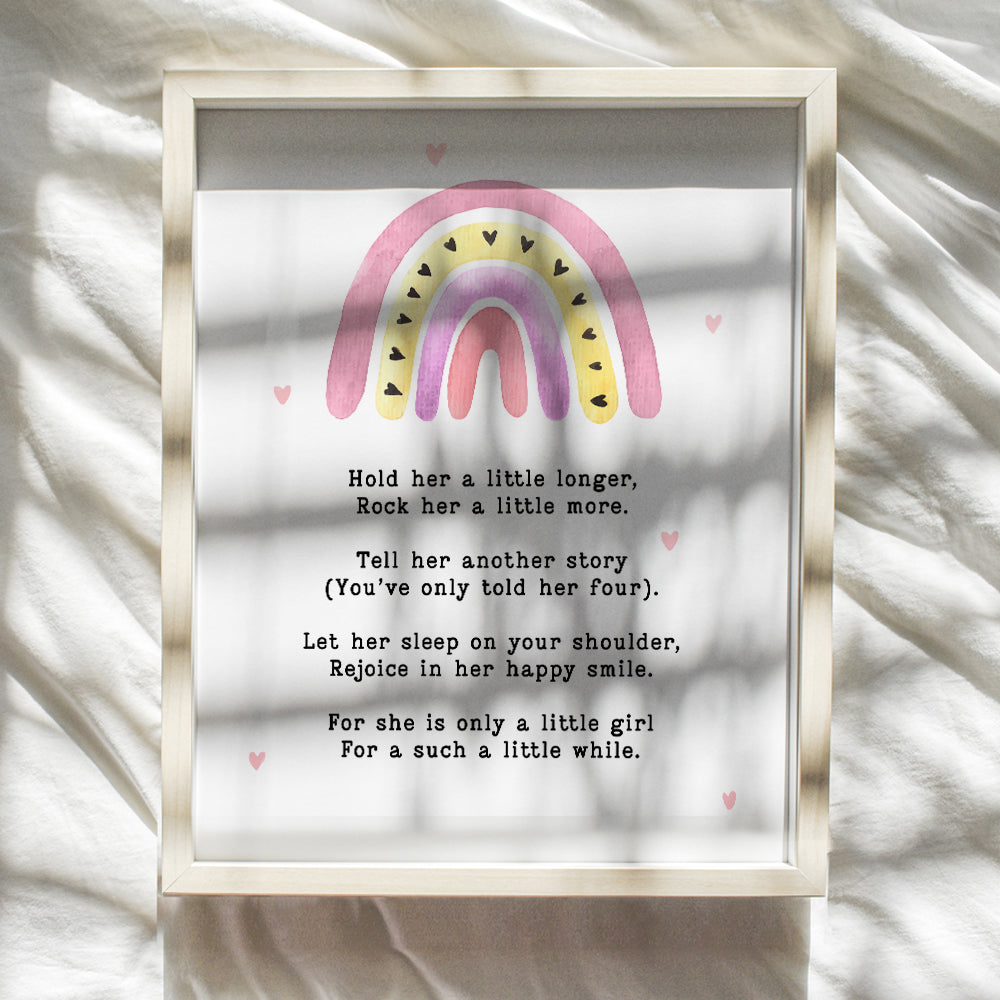 Baby Girl Nursery Decor - Baby Girl Wall Decor - Wall Art for Girls Room - Baby shower Gifts for Mom - positive Quotes Wall Decor for Infant Toddler Girls Room - Pink Cute Mother's Day Gifts