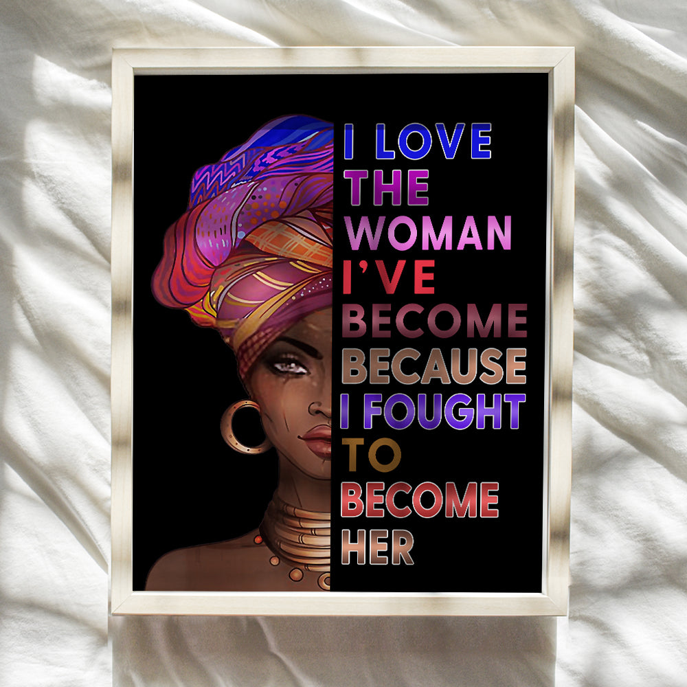 African American Afrocentric Wall Art Decor - Black Art - Motivational Wall Art - Positive Quotes Wall Decor - Encouragement Gifts for Women Girls - Inspirational Quotes - Motivational Posters Sayings